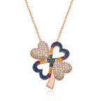 925 Ayar Gümüş Dört Yapraklı Yonca Kadın Gümüş Kolye