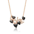 925 Ayar Gümüş Love Yazılı Kalpli Kadın Gümüş Kolye