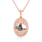 925 Ayar Gümüş Osmanlı Tuğralı Kadın Gümüş Kolye