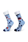 2'li Unısex Kayak Temalı Desenli Esnek Nem Alabilen Pamuklu Spor Soket Çoraplar