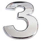Cemax Krom Yapışkanlı 3 Rakamı 5 cm