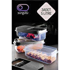 CEYLAN ADAM  Erzak Bakliyat Saklama Kabı 3 lü Set 5 Lt Antrasit