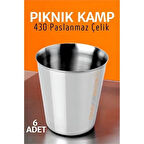 CEYLAN ADAM Paslanmaz Çelik Bardak Seti Kamp Piknik Bardağı 6 adet