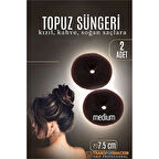 CEYLAN ADAM  KAHVE Mini Saç Topuz Süngeri  2 ADET 7.5 CM Çap 3 cm Kalınlık