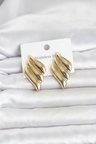 L Çelik Gold Renk Motif Model Kadın Küpe