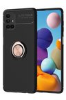 Samsung Galaxy M51 Kılıf Range Yüzüklü Silikon - Siyah-Gold