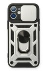 iPhone 11 Kılıf Pars Lens Yüzüklü Silikon - Gümüş