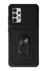 Samsung Galaxy A72 Kılıf Pars Lens Yüzüklü Silikon - Siyah