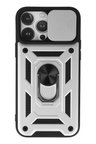iPhone 13 Pro Max Kılıf Pars Lens Yüzüklü Silikon - Gümüş