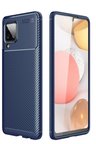 Samsung Galaxy A22 Kılıf Auto Focus Karbon Kapak - Lacivert
