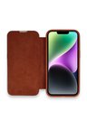 iPhone 13 Pro Max Kılıf Dolpin Kapaklı - Kahverengi