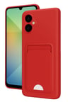 Samsung Galaxy A06 Kılıf Kelvin Kartvizitli Silikon - Kırmızı