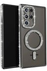 Samsung Galaxy S25 Ultra Kılıf Joke Simli Magneticsafe Kılıf - Siyah