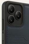 Realme Note 50 4G Kılıf Sara Kartvizitli Deri Kılıf - Lacivert