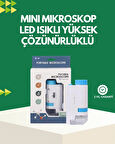 CEYLAN ADAM LED Aydınlatmalı 80–200 Kat Büyütmeli Cep Mikroskop