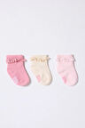 CEYLAN ADAM   U.S.Polo Kız Bebek Çorap USB2208 Pudra Ekru Somon