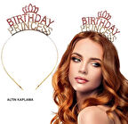 CEYLAN ADAM   Birthday Princess Kristal Taç – Altın Kaplama