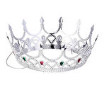 CEYLAN ADAM  Taşlı Rönesans Kostümlü Kraliyet Ortaçağ Gümüş Kraliçe Prenses Tacı