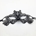 CEYLAN ADAM   Siyah Renk Dantel Kesim Dantel İşlemeli Balo Parti Maskesi 11 No