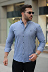 Erkek çizgili Uzun Kollu Gömlek