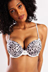 Goldy Heavy Push Up Bra, Gri Leopar Konforlu Ve Şık Sütyen