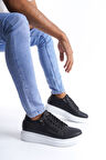 Bağcıklı ve Fermuarlı Cilt Erkek Günlük Sneaker Ayakkabı