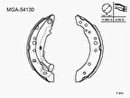 MGA 54130 Arka Pabuç Balata-Symbol II 2008-2012 Dacia Logan 2004-2012 206 1998-2006 C3 1.4 HDI 2002-2008 4241.L0