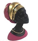 AFRİKALI KADIN FİGÜRÜ BİBLO FUŞYA