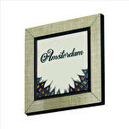 Amsterdam Görseli Baskılı MDF  Magnet(KRG-012)Buzdolabı Süsü