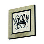 “ Tanrı seni seviyor”  Baskılı MDF  Magnet(KRG-127)Buzdolabı Süsü