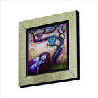 Baykuşlar ve kız Baskılı MDF  Magnet(KRG-165)Buzdolabı Süsü