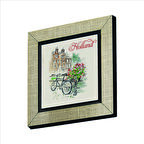 Hollanda  Bisklet Görseli Baskılı MDF  Magnet(KRG-039)Buzdolabı Süsü