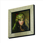 Osmanlı Kadın Çizimi Baskılı MDF  Magnet(KRT-111)Buzdolabı Süsü