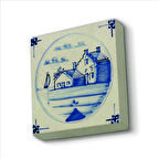 Hollanda Deseni Baskılı Doğaltaş  Magnet(KD-094)Buzdolabı Süsü