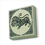 Hz.Ali yenilmezdir. ( Aslan Motifli ) ” Baskılı Doğaltaş  Magnet(KH-196)Buzdolabı Süsü