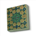 Geometrik Rumi Desen Baskılı Doğaltaş  Magnet(KD-068)Buzdolabı Süsü