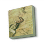 Eskiz çizim (Leonardo Da Vinci) Baskılı Doğaltaş  Magnet(KRG-140)Buzdolabı Süsü