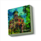 Hollanda Görseli Baskılı Doğaltaş  Magnet(KRG-029)Buzdolabı Süsü