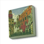 İtalya Görseli Baskılı Doğaltaş  Magnet(KRG-056)Buzdolabı Süsü