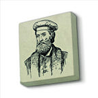 İtalyan Kaşif Marco Polo Baskılı Doğaltaş  Magnet(KRG-062)Buzdolabı Süsü