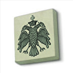 Bizans Kartal Logosu Baskılı Doğaltaş  Magnet(KRG-069)Buzdolabı Süsü