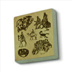 Ortadoğu Sembolleri Baskılı Doğaltaş  Magnet(KRG-076)Buzdolabı Süsü