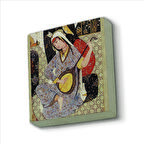 Müzisyen Kadın Minyatür Baskılı Doğaltaş  Magnet(KRT-124)Buzdolabı Süsü