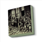 İstanbul’da bir Kahvehane (Fotoğraf, 1905) Baskılı Doğaltaş  Magnet(KRT-136)Buzdolabı Süsü