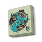 İstanbul Boğazı ve Haliç Baskılı Doğaltaş  Magnet(KRT-031)