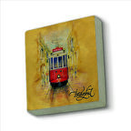 Nostaljik Tramvay Baskılı Doğaltaş  Magnet(KRT-045)Buzdolabı Süsü