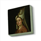 Hürrem Sultan (Portre çizim) Baskılı Doğaltaş  Magnet(KRT-094)Buzdolabı Süsü