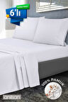 6'lı Beyaz Çarşaf - %100 Pamuk, 63 Tel, Tek & Çift Kişilik Seçenekleriyle Ev, Otel Çarşafı