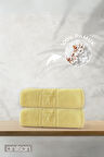 2'li Sarı Greek El Havlusu - 50x90 Cm, 225 Gr, %100 Pamuk, Spa Ve Otel Havlusu, Günlük Kullanıma Uygun