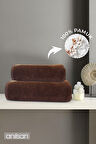 2'li Kahverengi Havlu Seti %100 Pamuk - 1 Adet El Havlusu 50x90 ve 1 Adet Banyo Havlusu 70x140